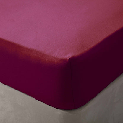 Red - Back - Belledorm Brushed Cotton Fitted Sheet