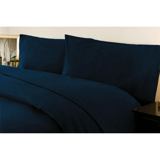 Navy - Front - Belledorm Brushed Cotton Fitted Sheet