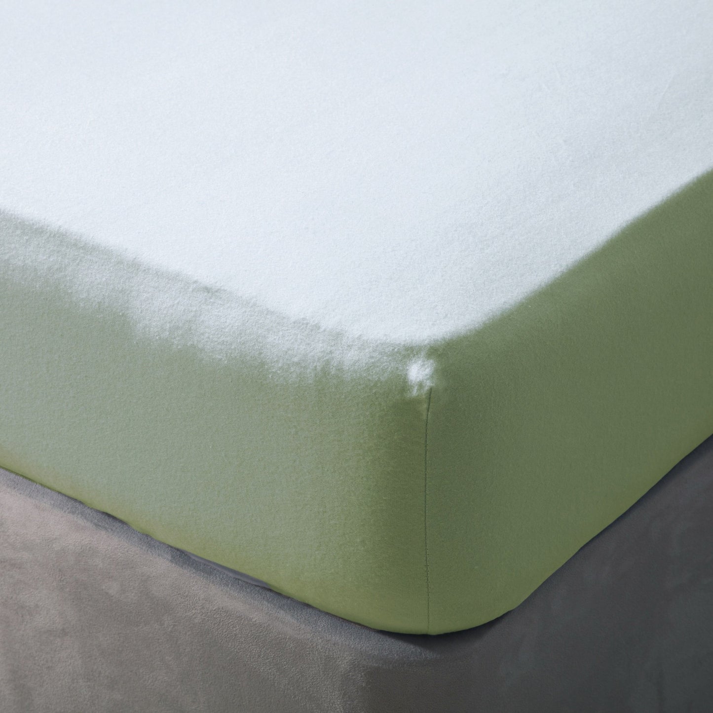 Green Apple - Back - Belledorm Brushed Cotton Fitted Sheet