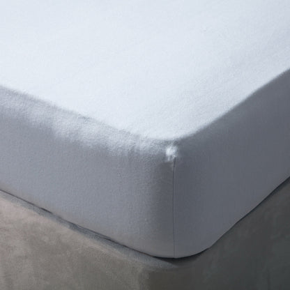 Blue - Back - Belledorm Brushed Cotton Fitted Sheet
