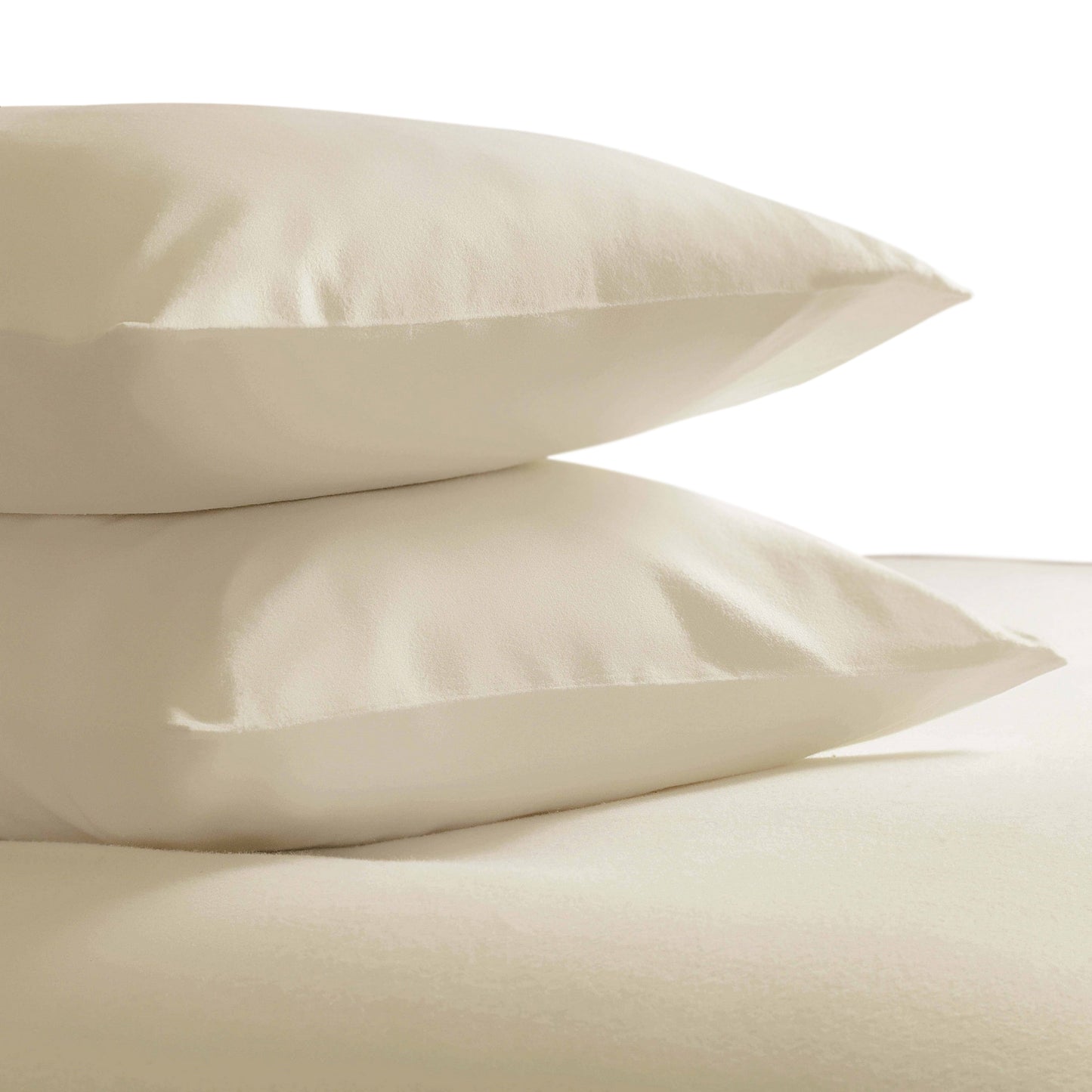 Cream - Front - Belledorm Brushed Cotton Housewife Pillowcase (Pair)