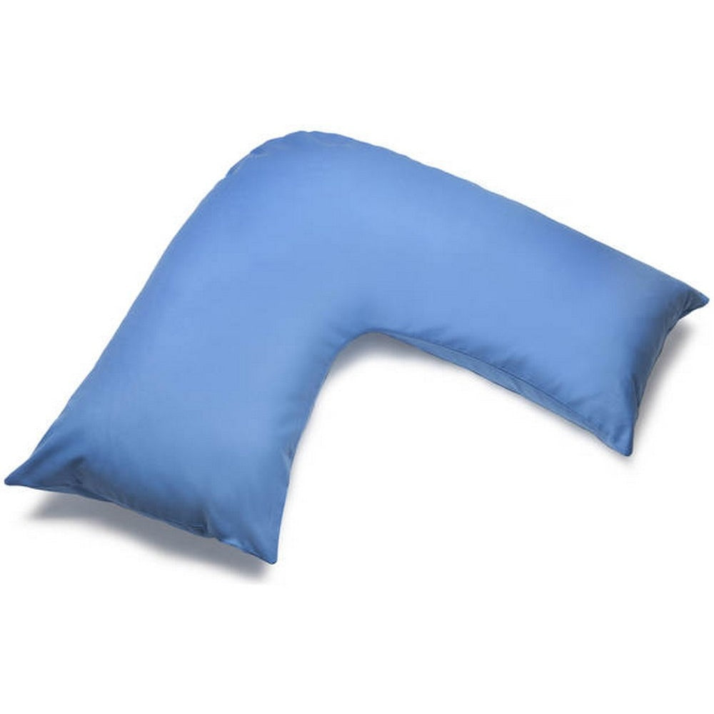 Sky Blue - Front - Belledorm Easycare Percale V-Shaped Orthopaedic Pillowcase