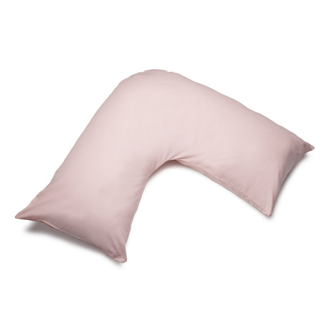 Blush - Front - Belledorm Easycare Percale V-Shaped Orthopaedic Pillowcase