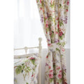 Multicoloured - Back - Belledorm Delphine Lined Curtains With Tie Backs