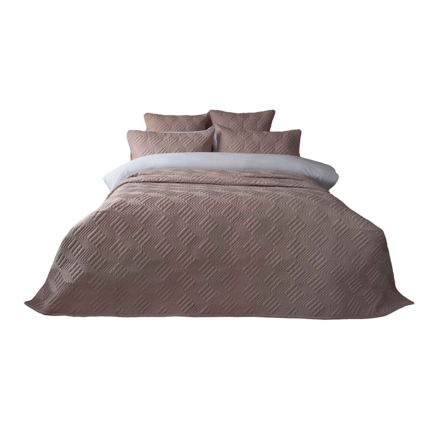 Blush - Front - Belledorm Lisbon Chevron Bedspread