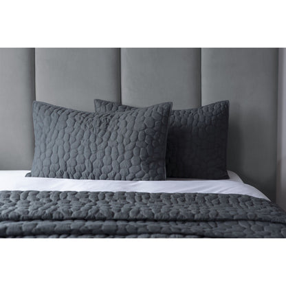 Charcoal - Front - Belledorm Porto Pebble Pillow Sham (Pack of 2)