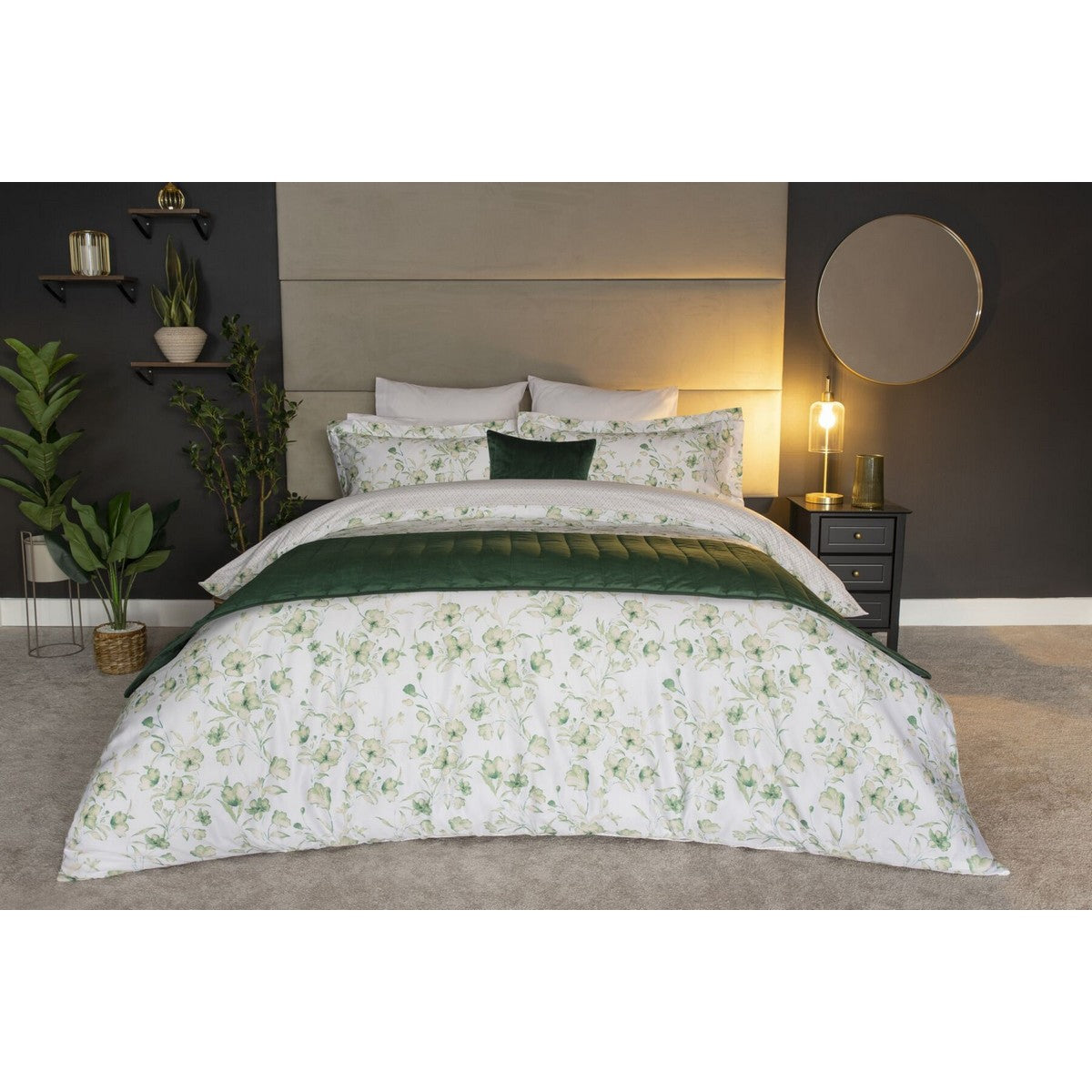 Green - Front - Belledorm Milena Floral Duvet Cover Set