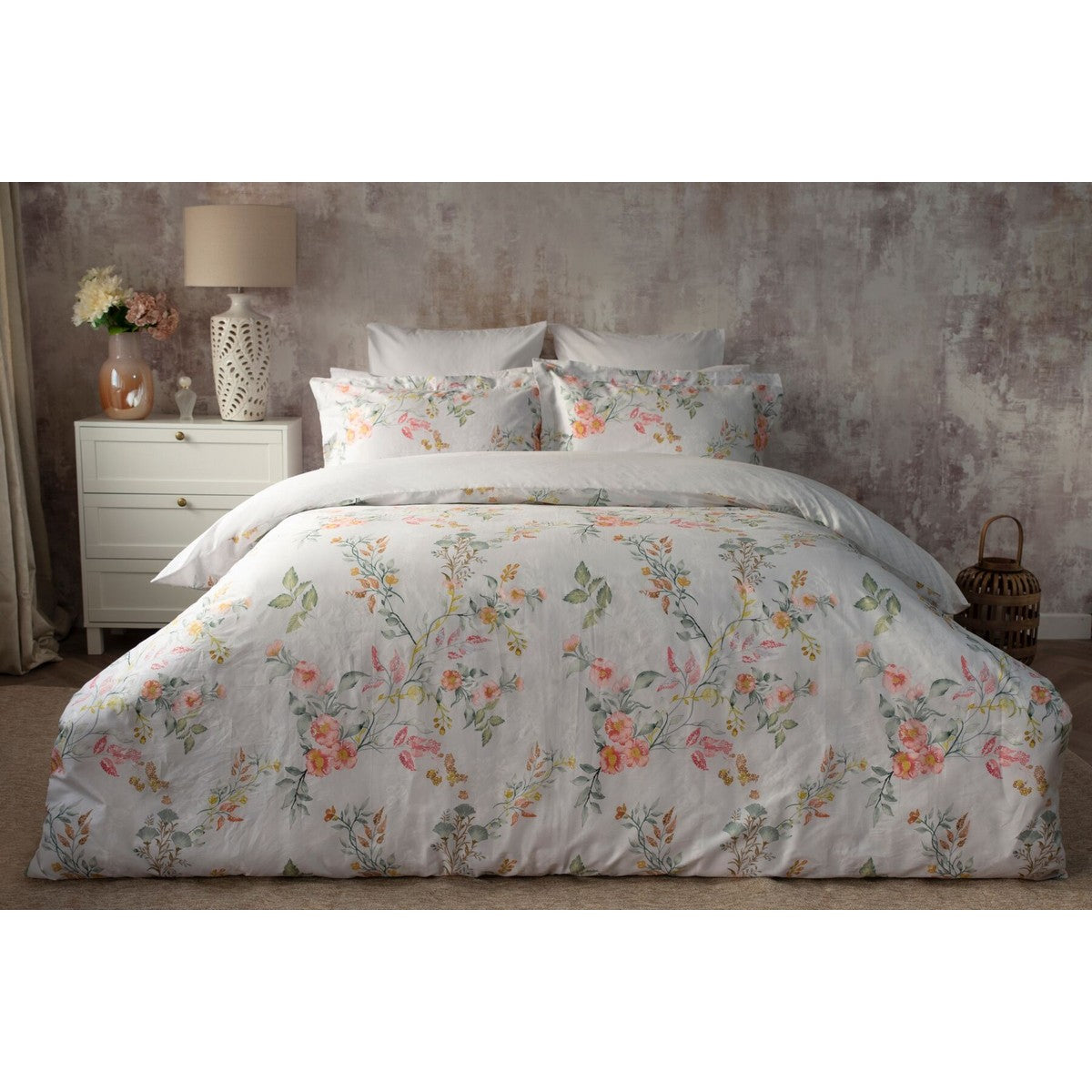 Multicoloured - Front - Belledorm Rieva Floral Duvet Cover Set