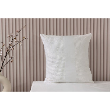Vanilla - Front - Belledorm Waffle Stripe Cushion Cover