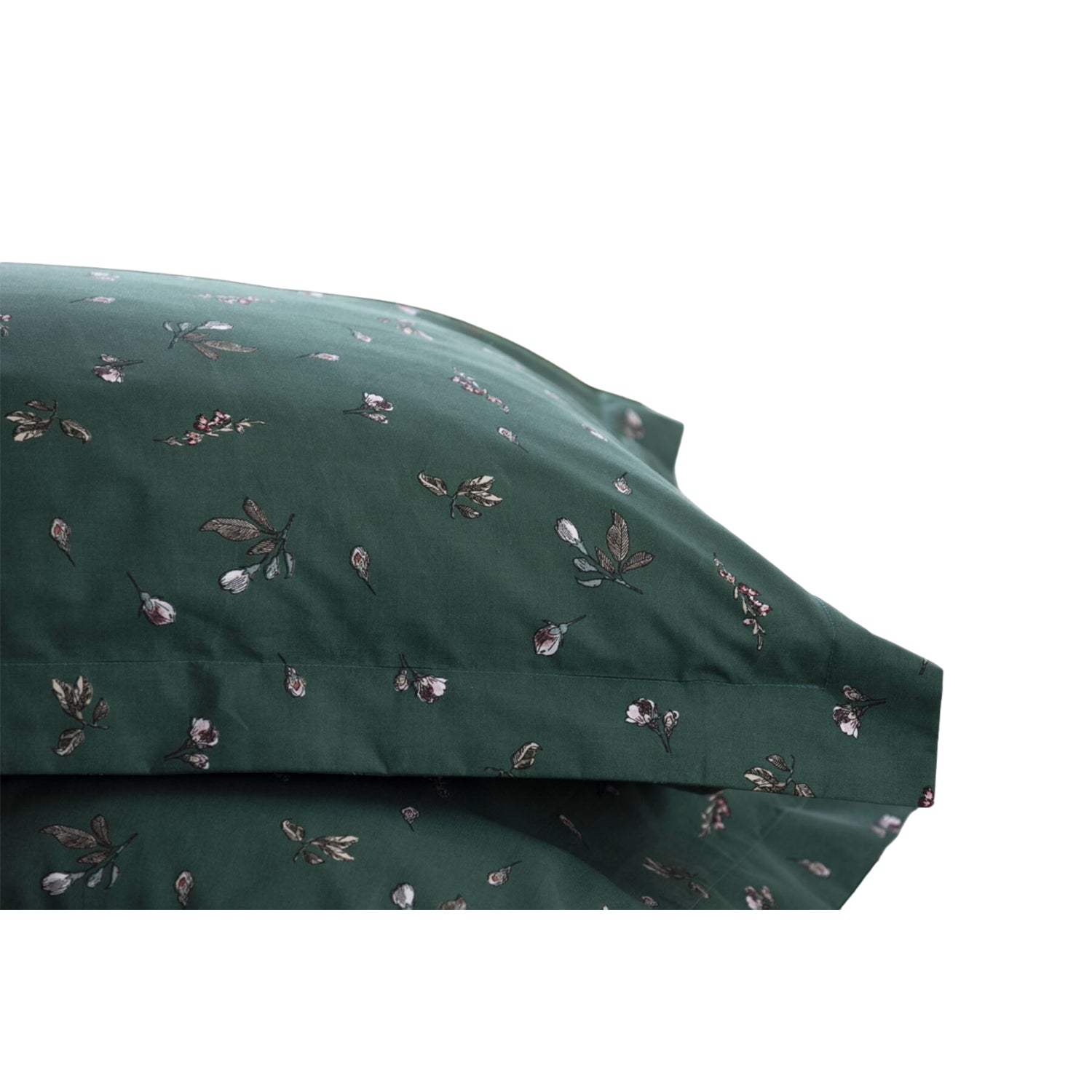 Bottle Green - Front - Belledorm Aiyla Oxford Pillowcase (Pack of 2)