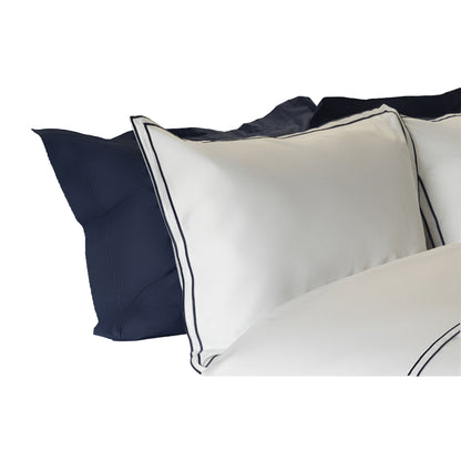 Navy - Back - Belledorm Savoy Oxford Pillowcase