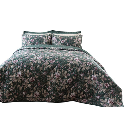 Bottle Green - Front - Belledorm Aiyla Bedspread
