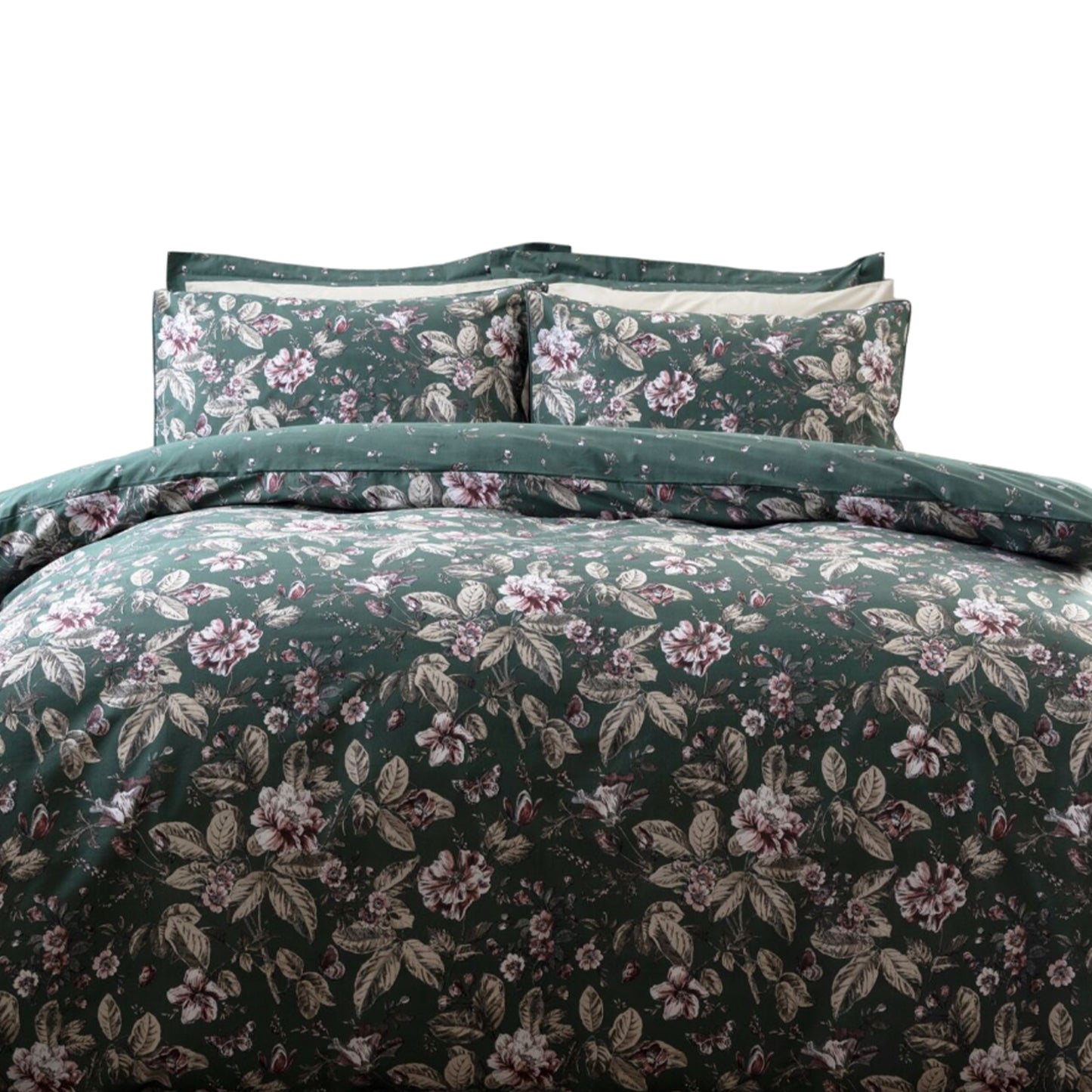 Bottle Green - Back - Belledorm Aiyla Duvet Cover Set