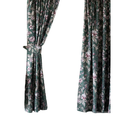 Bottle Green - Front - Belledorm Aiyla Pencil Pleat Curtains (Pack Of 2)