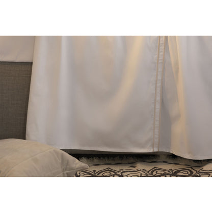 Oyster - Front - Belledorm Savoy Embroidered Detail Flat Sheet