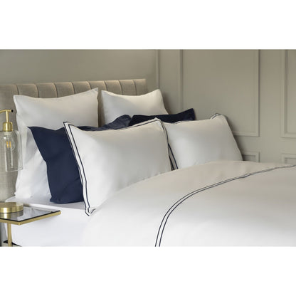 Navy - Back - Belledorm Savoy Duvet Cover Set