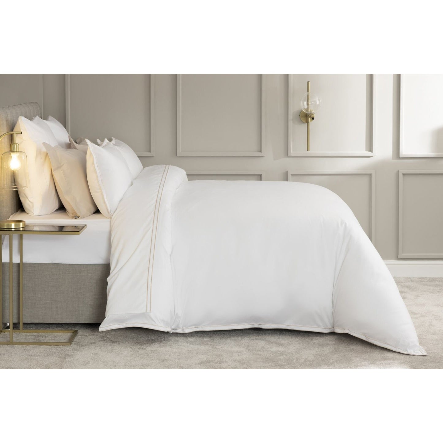 Oyster - Front - Belledorm Savoy Duvet Cover Set