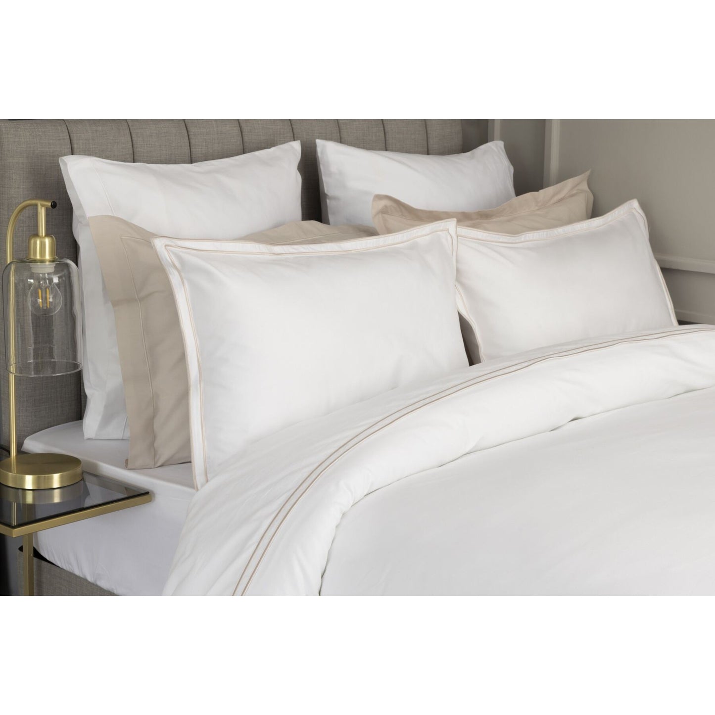 Oyster - Back - Belledorm Savoy Duvet Cover Set