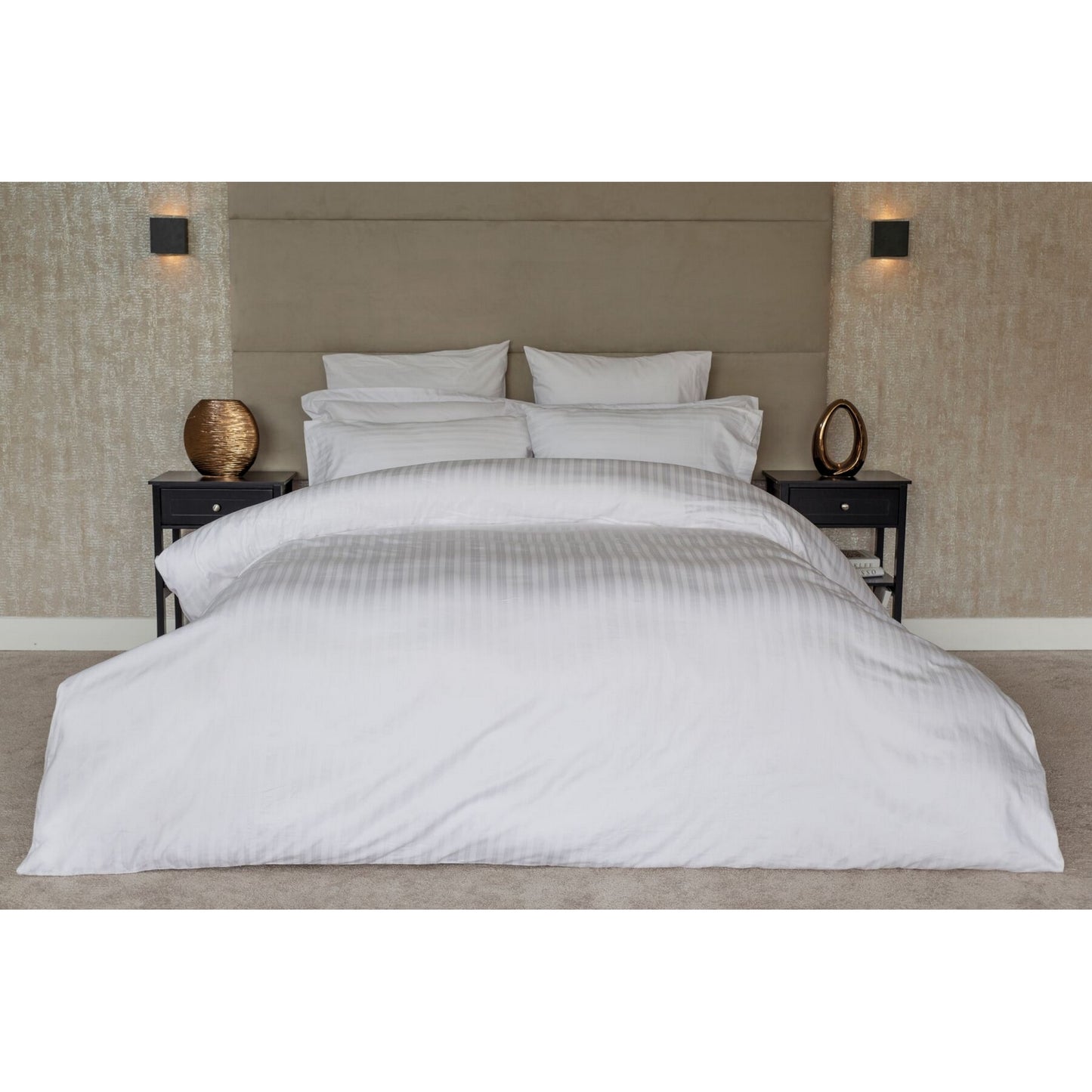 White - Front - Belledorm Hotel Tribeca Duvet Cover Set
