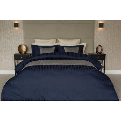 Navy - Front - Belledorm Hotel Tribeca Duvet Cover Set