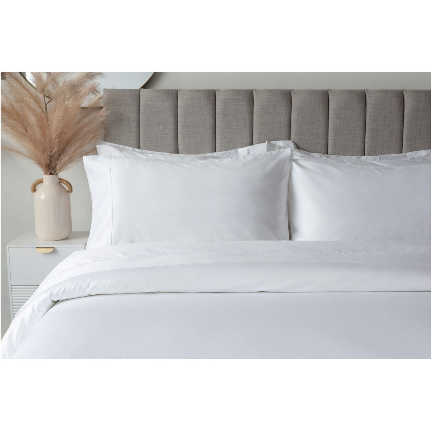 White - Front - Belledorm Embroidered Detail Egyptian Cotton Pillowcase