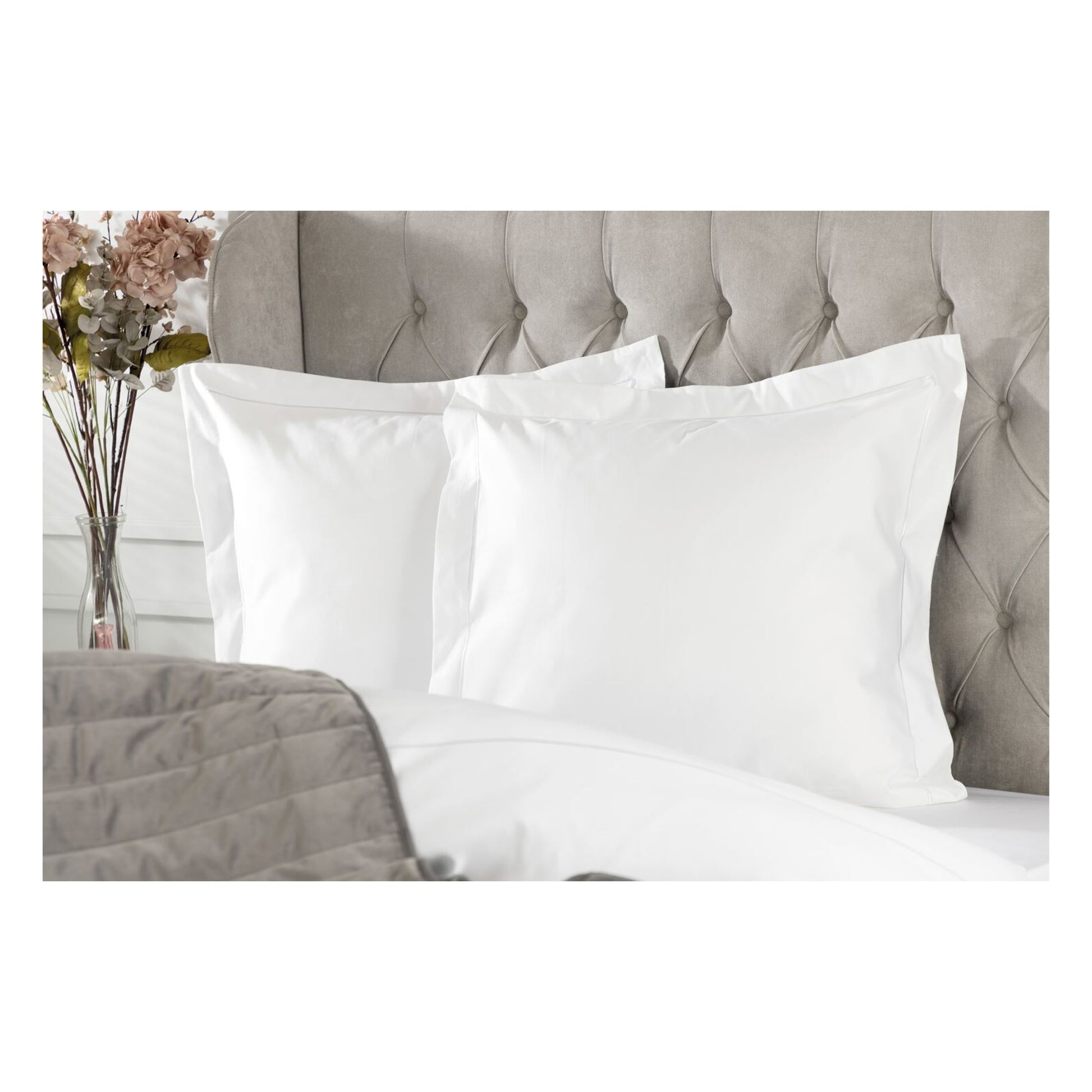 White - Back - Belledorm Oxford Continental Pillowcase