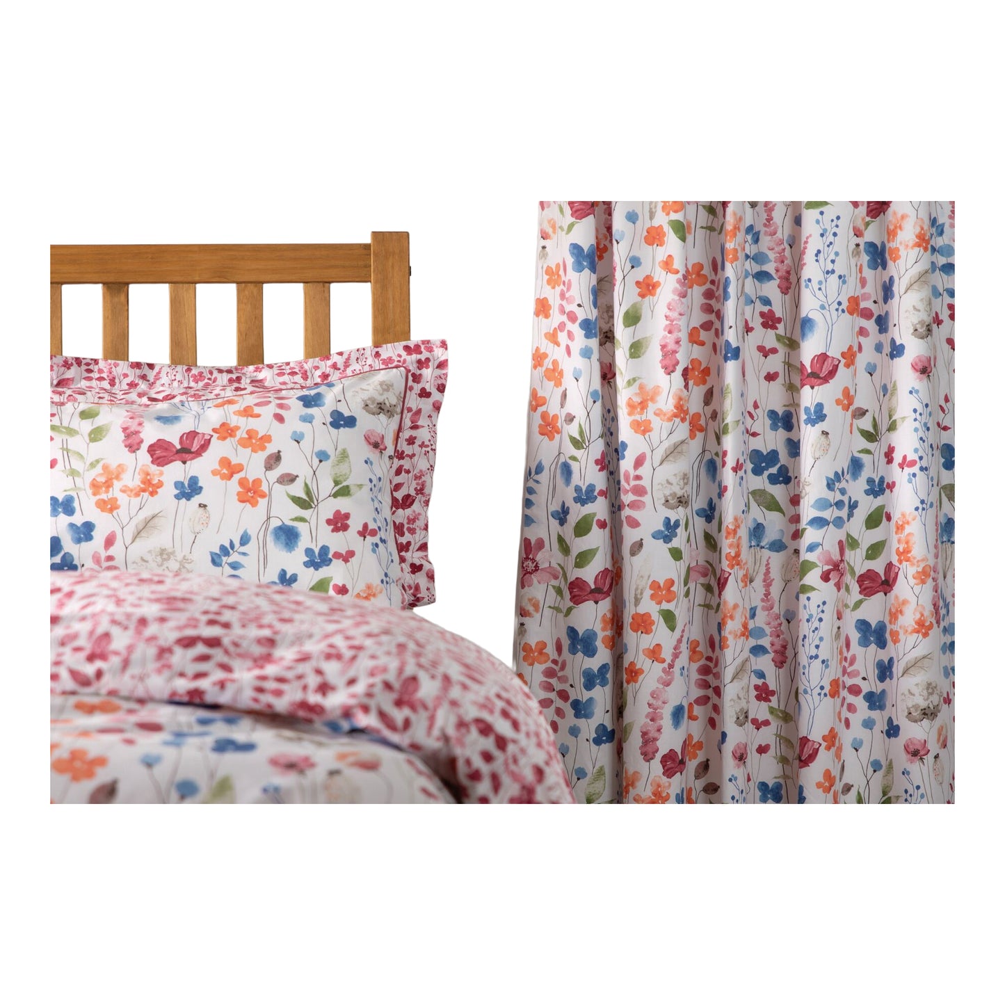 Multicoloured - Front - Belledorm Marnie Pencil Pleat Curtains