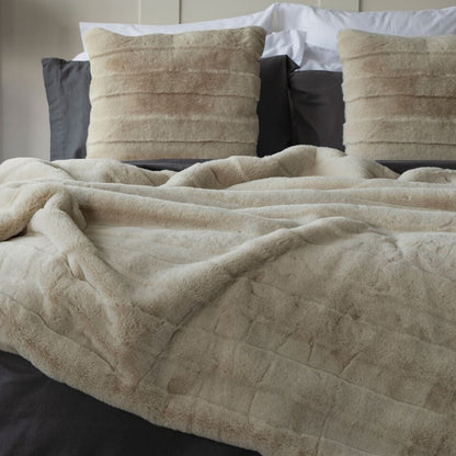 Oatmeal - Back - Belledorm Alaska Faux Fur Filled Cushion