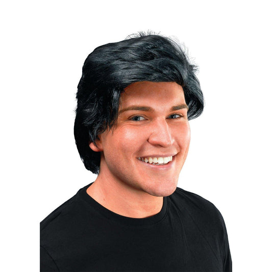 Black - Front - Bristol Novelty Mens Side Parting Wig