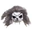 Grey - Front - Bristol Novelty Unisex Adults Half Face Skull Mask With Hair