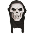 White-Black - Front - Bristol Novelty Unisex Adults Hooded Skull Terror Mask