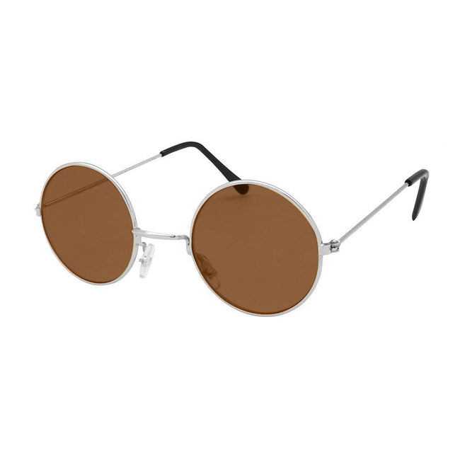 Brown - Back - Bristol Novelty Unisex Adults 60s Style Glasses