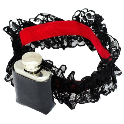Black-Silver - Back - Bristol Novelty Unisex Adults Garter With Hip Flask