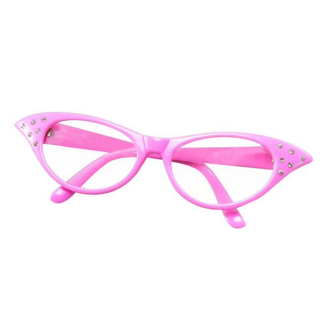 Pink - Front - Bristol Novelty Womens-Ladies 50s Female Glasses