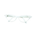 White - Front - Bristol Novelty Womens-Ladies 50s Female Glasses