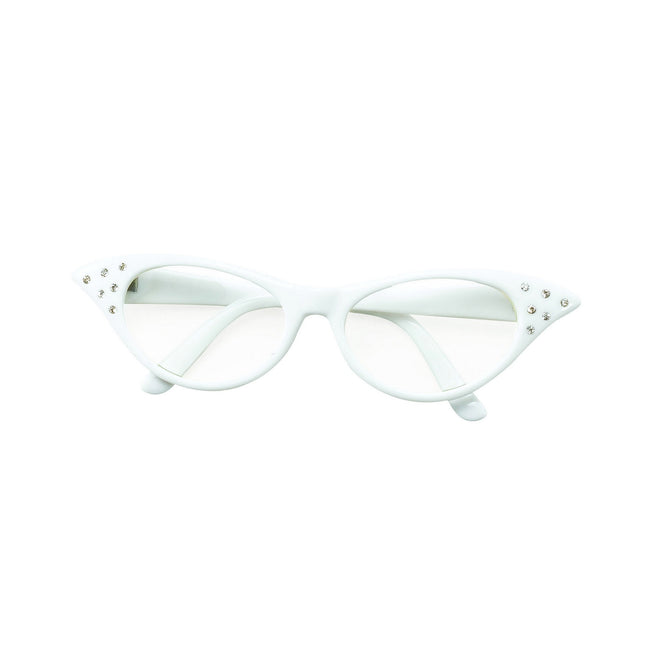 White - Back - Bristol Novelty Womens-Ladies 50s Female Glasses