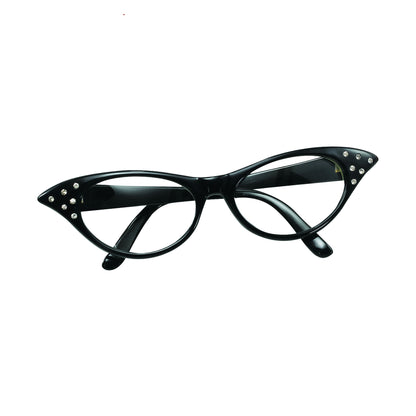 Black - Front - Bristol Novelty Womens-Ladies 50s Female Glasses