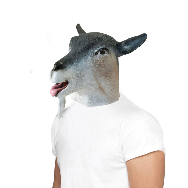 Grey-White - Back - Bristol Novelty Unisex Adults Rubber Goat Mask