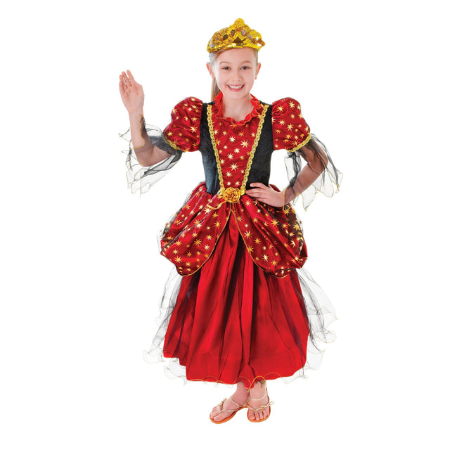 Red-Black-Gold - Front - Bristol Novelty Childrens-Girls Star Princess Dress