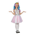 Multicolour - Front - Bristol Novelty Girls Unicorn Dress With Headpiece And Wig