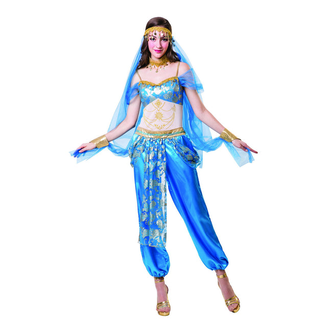 Blue-White-Gold - Front - Bristol Novelty Womens-Ladies Harem Dancer Costume
