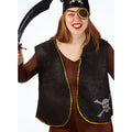 Black - Back - Bristol Novelty Unisex Adults Distressed Pirate Waistcoat