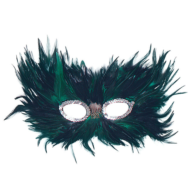 Green-Black - Front - Bristol Novelty Unisex Adults Feather Eye Mask