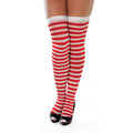 Red-White - Front - Bristol Novelty Unisex Adults Striped Stockings (Pair)