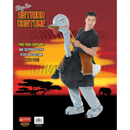 Black-Grey-Brown - Back - Bristol Novelty Unisex Adults Step In Ostrich Costume
