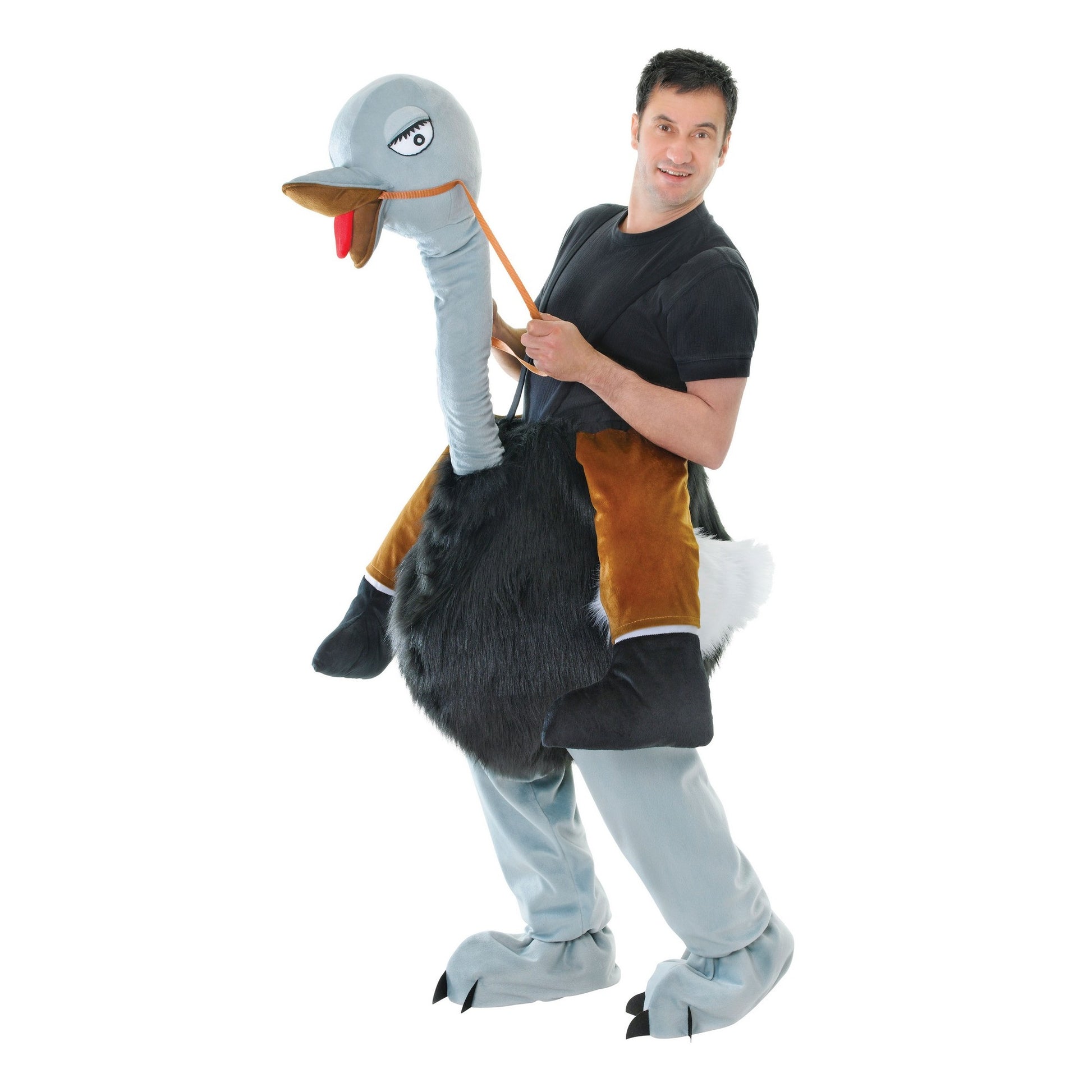 Black-Grey-Brown - Front - Bristol Novelty Unisex Adults Step In Ostrich Costume