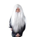 White - Front - Bristol Novelty Mens Long Wizard Wig And Beard
