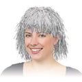 Silver - Back - Bristol Novelty Unisex Tinsel Wig