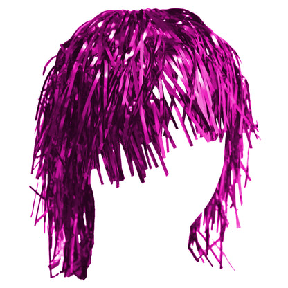 Cerise - Front - Bristol Novelty Unisex Tinsel Wig