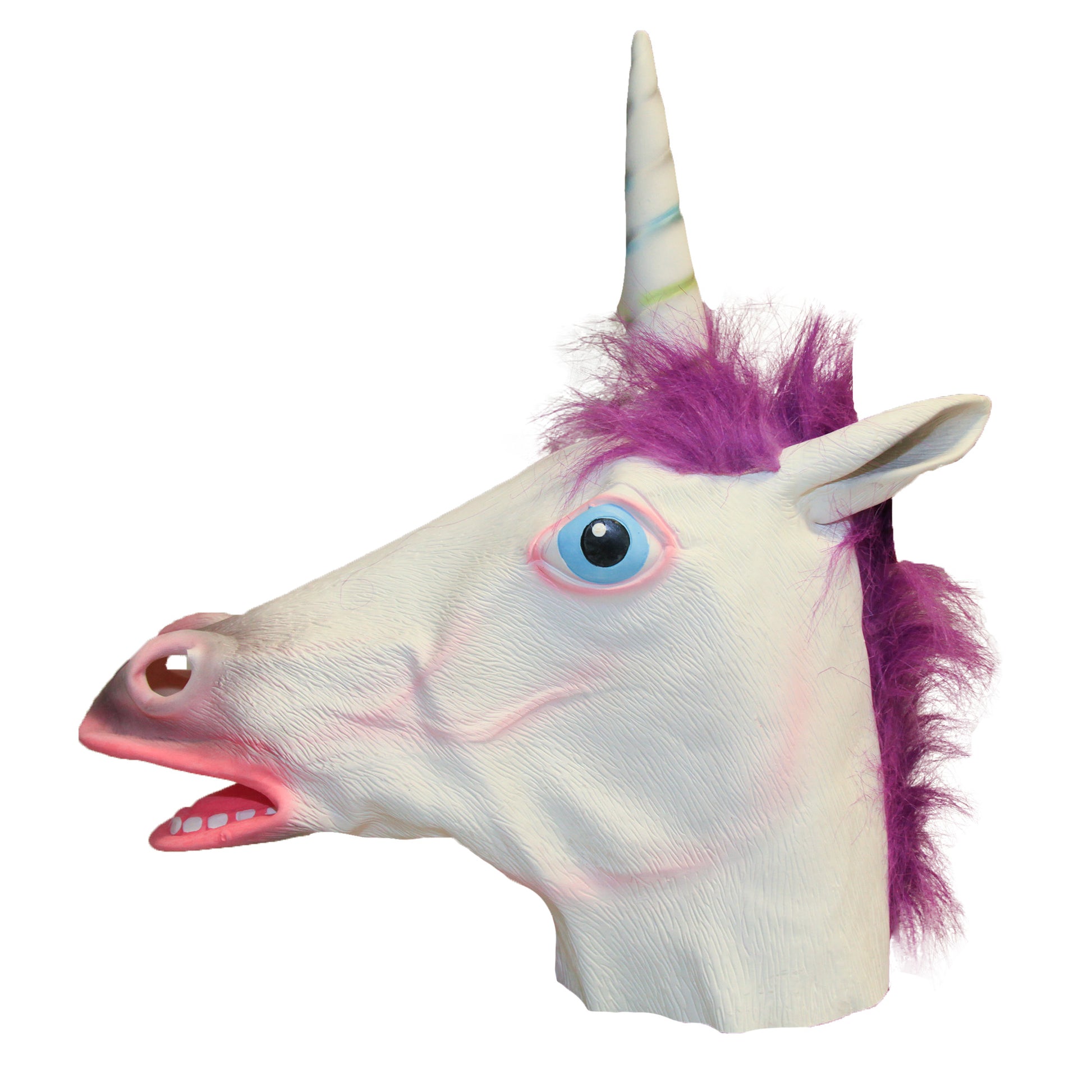 White - Back - Bristol Novelty Unisex Adults Latex Unicorn Mask